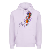 Lilac light purple jellyfish and floral Premium Hoodie - BarkalooDesign