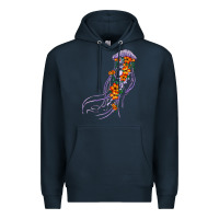 Navy light purple jellyfish and floral Premium Hoodie - BarkalooDesign