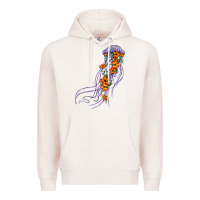 Pale Pink light purple jellyfish and floral Premium Hoodie - BarkalooDesign