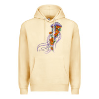 Pina Colada light purple jellyfish and floral Premium Hoodie - BarkalooDesign