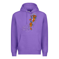 Purple light purple jellyfish and floral Premium Hoodie - BarkalooDesign