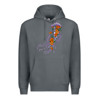 Rock light purple jellyfish and floral Premium Hoodie - BarkalooDesign