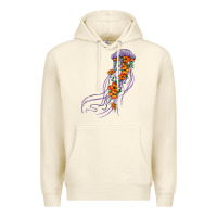 Sandshell light purple jellyfish and floral Premium Hoodie - BarkalooDesign