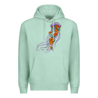 Seafoam light purple jellyfish and floral Premium Hoodie - BarkalooDesign