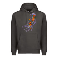 Smoke light purple jellyfish and floral Premium Hoodie - BarkalooDesign