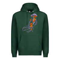 Sports Green light purple jellyfish and floral Premium Hoodie - BarkalooDesign
