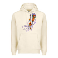 Tofu light purple jellyfish and floral Premium Hoodie - BarkalooDesign