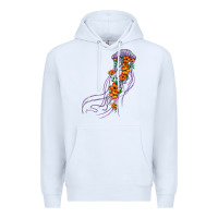 White light purple jellyfish and floral Premium Hoodie - BarkalooDesign
