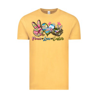 Vintage Mustard Peace love Easter Vintage Tee - LillyAllenDesigns