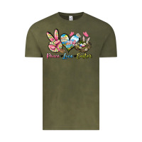 Vintage Olive Peace love Easter Vintage Tee - LillyAllenDesigns