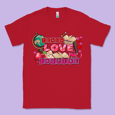 Valentine's Day Teach Love Inspire Classic Tee Designed By Fadigitalartstudio