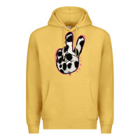 Antique Gold Black White Dalmatian Peace Sign Premium Hoodie - Jasminsmagicworld