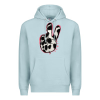 Blue Mist Black White Dalmatian Peace Sign Premium Hoodie - Jasminsmagicworld