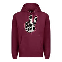 Burgundy Black White Dalmatian Peace Sign Premium Hoodie - Jasminsmagicworld