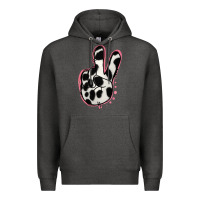 Charcoal Heather Black White Dalmatian Peace Sign Premium Hoodie - Jasminsmagicworld