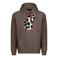 Coffee Black White Dalmatian Peace Sign Premium Hoodie - Jasminsmagicworld