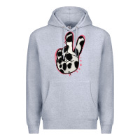 Heather Grey Black White Dalmatian Peace Sign Premium Hoodie - Jasminsmagicworld
