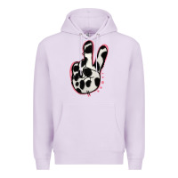 Lilac Black White Dalmatian Peace Sign Premium Hoodie - Jasminsmagicworld