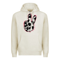 Oatmeal Heather Black White Dalmatian Peace Sign Premium Hoodie - Jasminsmagicworld