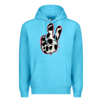 Ocean Blue Black White Dalmatian Peace Sign Premium Hoodie - Jasminsmagicworld
