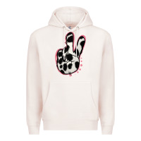 Pale Pink Black White Dalmatian Peace Sign Premium Hoodie - Jasminsmagicworld