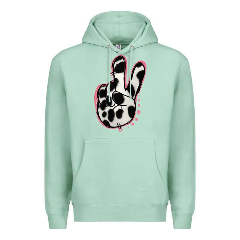 Black White Dalmatian Peace Sign Premium Hoodie by Jasminsmagicworld | Teevron