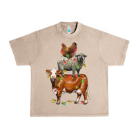 French Oak Christmas cow sheep and chicken Urban Heavy Tee - LillyAllenDesigns