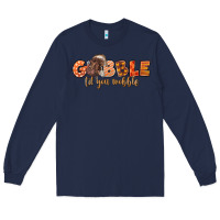 Navy Gobble Gobble Til You Wobble Long Sleeve Tee - LillyAllenDesigns