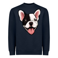 Navy French Bulldog Heavyweight Sweatshirt - Jasminsmagicworld