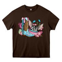 Chocolate Brown Easter cowboy boots hat Heavy Core Tee - OliviaCreatesArt