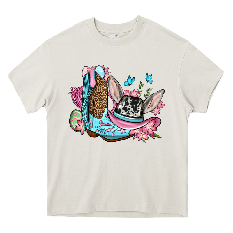 Easter Cowboy Boots Hat Heavy Core Tee by OliviaCreatesArt | Teevron