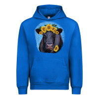 Cobalt Black Angus with Sunflower Urban Hoodie - Jasminsmagicworld