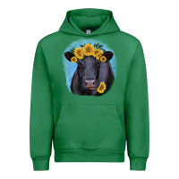 Emerald Black Angus with Sunflower Urban Hoodie - Jasminsmagicworld