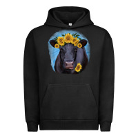 Pigment Black Black Angus with Sunflower Urban Hoodie - Jasminsmagicworld