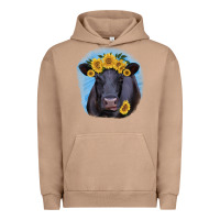 Pigment Burro Black Angus with Sunflower Urban Hoodie - Jasminsmagicworld
