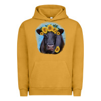 Pigment Peanut Butter Black Angus with Sunflower Urban Hoodie - Jasminsmagicworld