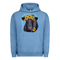 Black Angus With Sunflower Urban Hoodie | Teevron