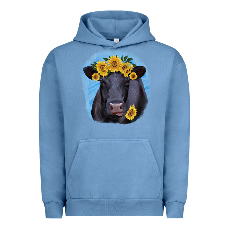 Black Angus With Sunflower Urban Hoodie by Jasminsmagicworld | Teevron