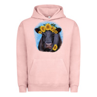 Pigment Salmon Black Angus with Sunflower Urban Hoodie - Jasminsmagicworld