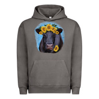 Pigment Tornado Black Angus with Sunflower Urban Hoodie - Jasminsmagicworld