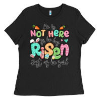 Black easter he is not here for he has risen just as he Ladies Tee - LillyAllenDesigns
