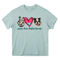 Arona Peace Love Boston Terrier Heavy Core Tee - Jasminsmagicworld