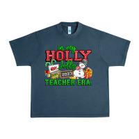Midnight Navy In My Holly Jolly Teacher Era Urban Heavy Tee - CowhideDigitalArt