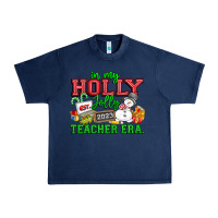 Navy In My Holly Jolly Teacher Era Urban Heavy Tee - CowhideDigitalArt
