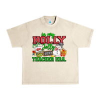 Sandshell In My Holly Jolly Teacher Era Urban Heavy Tee - CowhideDigitalArt