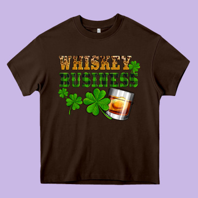 St. Patrick's Day Whiskey Business Heavy Core Tee Designed By Oliviacreatesart