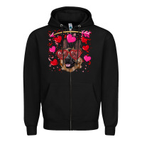 Black valentine's german shepherd Zipper Hoodie - RanaPortraitStore