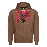Chestnut valentine's german shepherd Zipper Hoodie - RanaPortraitStore