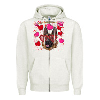 Valentine's German Shepherd Zipper Hoodie | Teevron