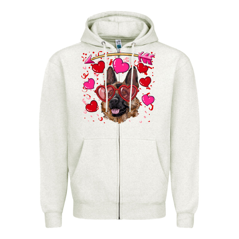 Valentine's German Shepherd Zipper Hoodie by RanaPortraitStore | Teevron